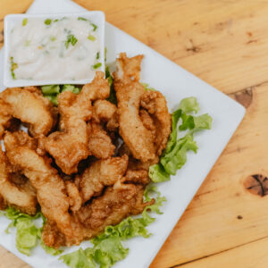 Fish Fillet with Mayo Garlic Dip